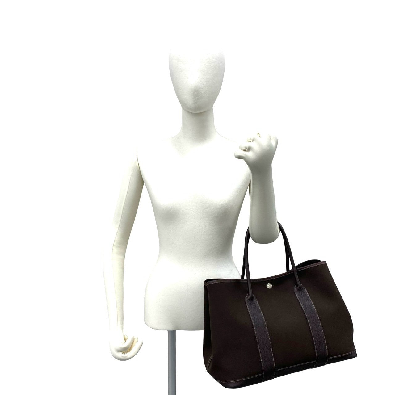 HERMES エルメス ガーデンパーティ PM ハンドバッグ トワルアッシュ ブッフル 2