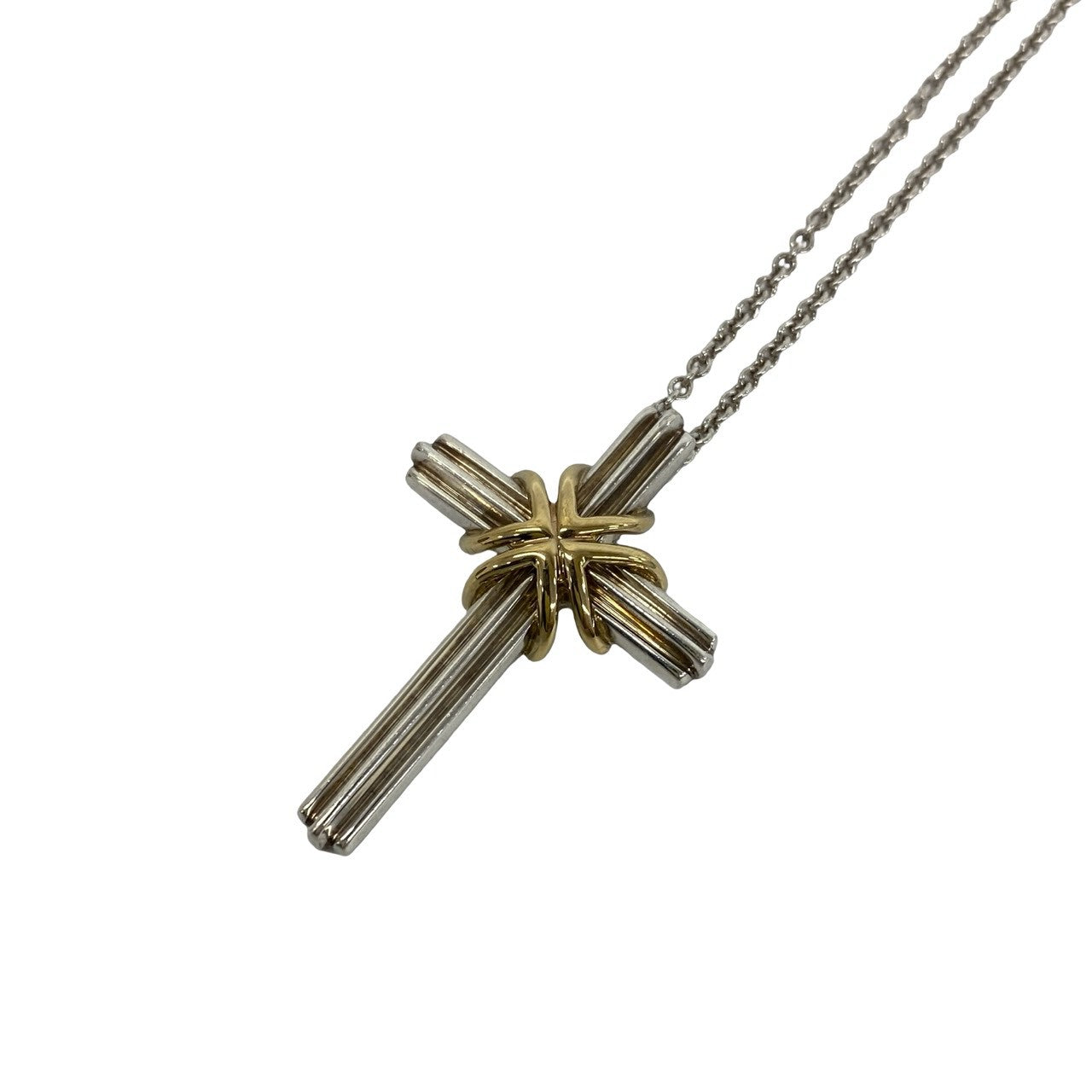 TIFFANY&Co. ティファニー (Vintage) シグネチャー クロス ネックレス 925 K18 750 YG 4