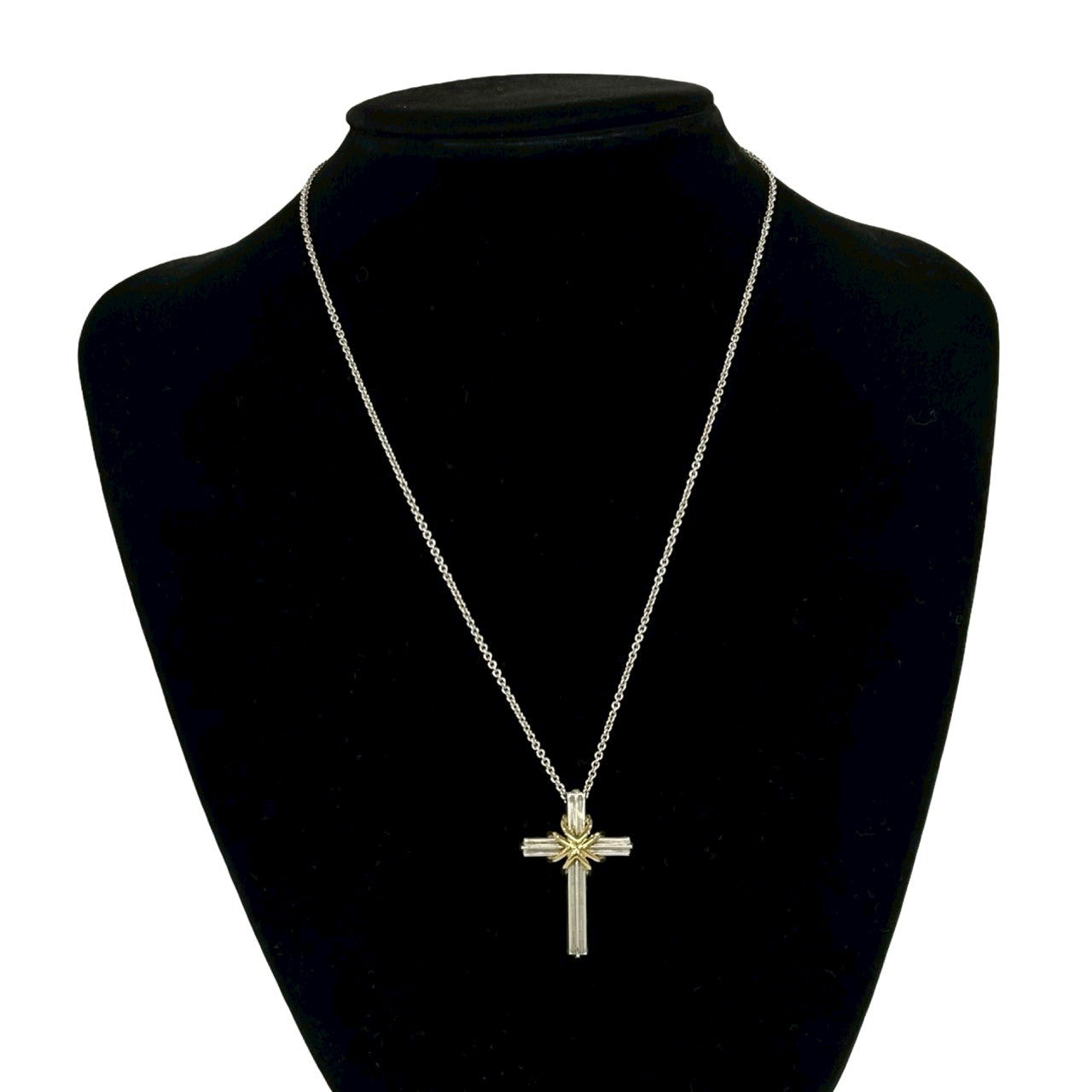 TIFFANY&Co. ティファニー シグネチャー クロス ネックレス 925 K18 750 2