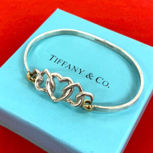 TIFFANY&Co. ティファニー (Vintage) トリプル ハートコンビ バングル ブレスレット