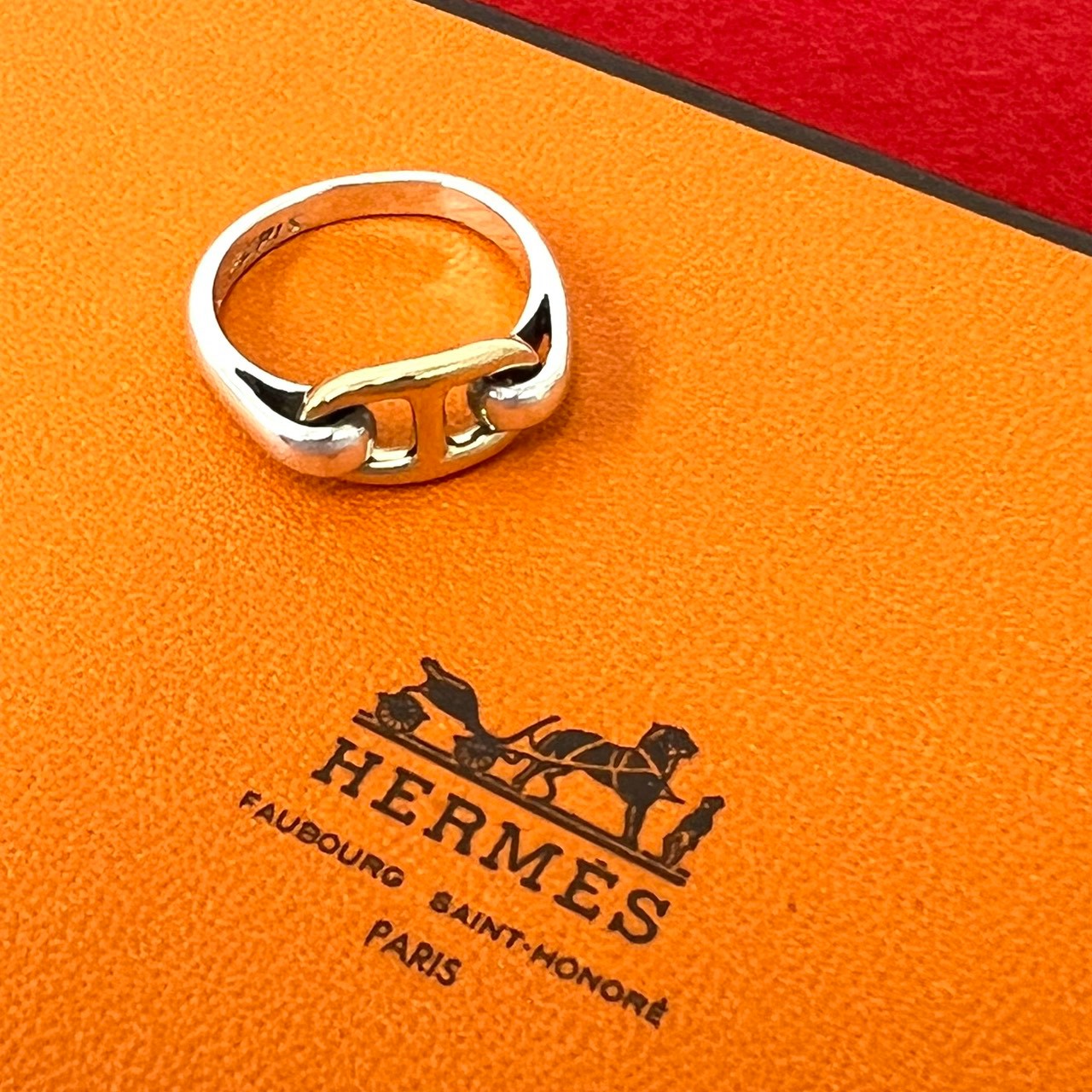 HERMES エルメス (Vintage) シェーヌダンクル リング 指輪 925 K18 750YG