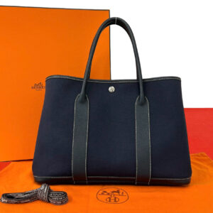 HERMES エルメス ガーデンパーティ PM トートバッグ ブッフル トワルアッシュ
