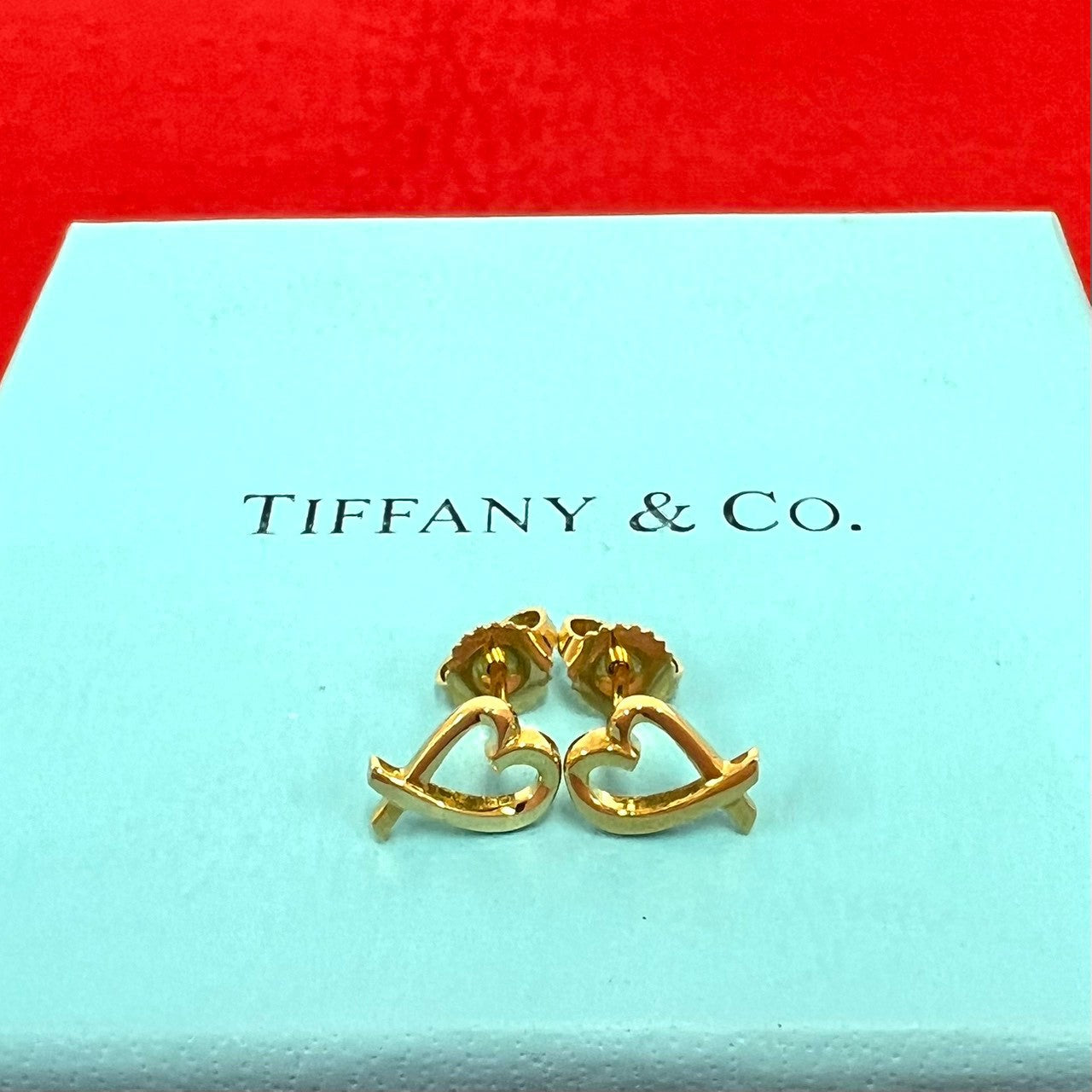 TIFFANY&Co. ティファニー (Vintage) ラビングハート ピアス K18 750 YG