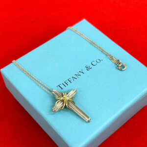 TIFFANY&Co. ティファニー (Vintage) シグネチャー クロス ネックレス 925 K18 750YG